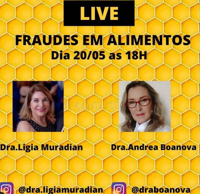 Divulgação da live fraudes em alimentos